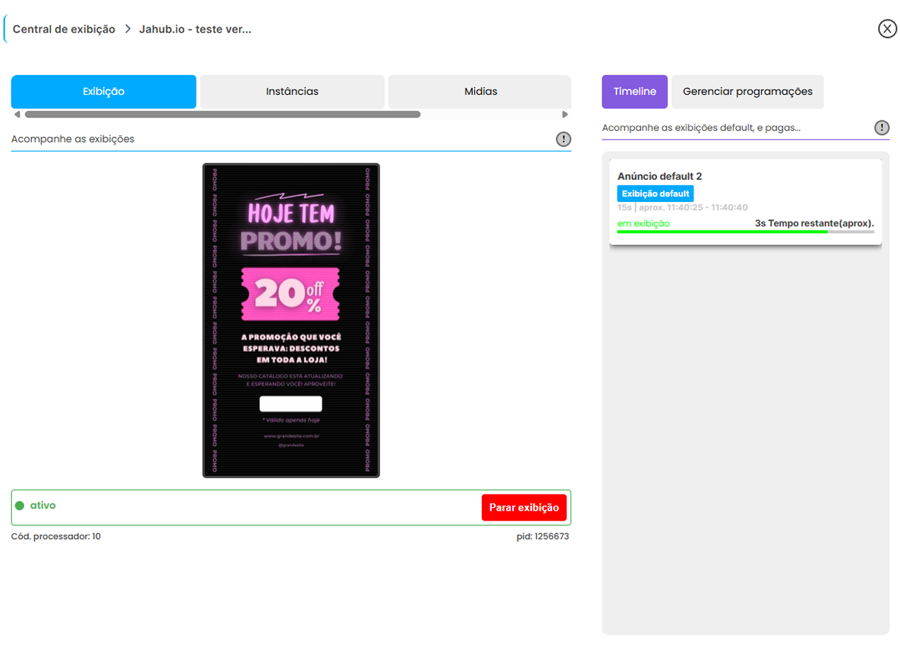 Ilustração de central de exibição de mídia indoor